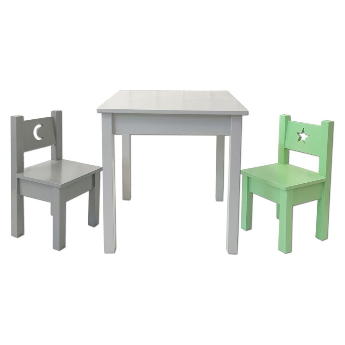 MUEBLES KIDS - Mesa Con 2 Sillas Verde Gris