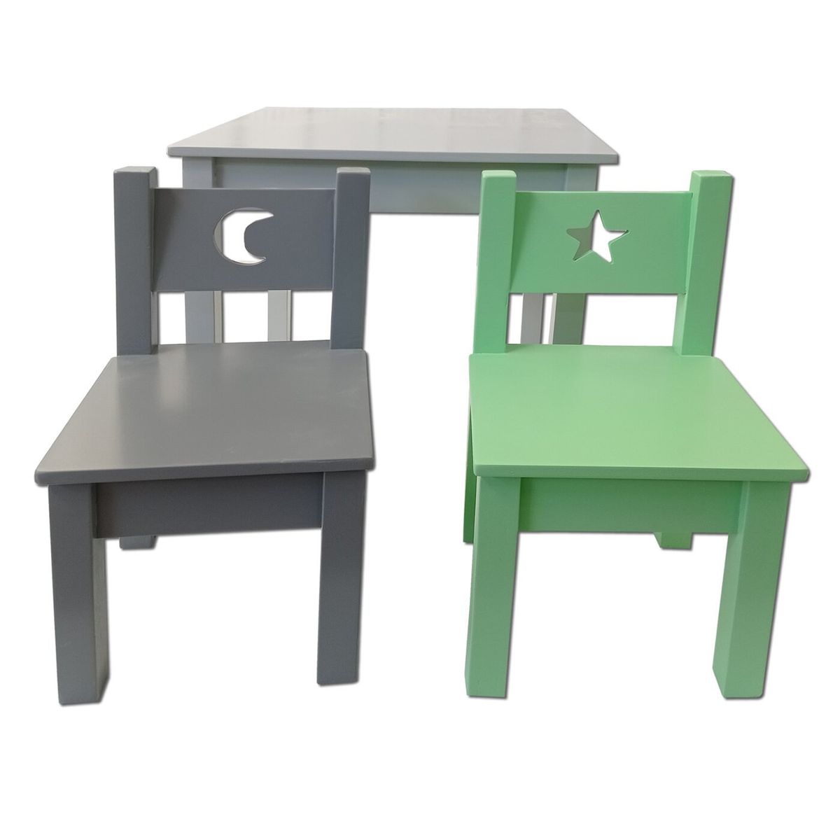 MUEBLES KIDS - Mesa Con 2 Sillas Verde Gris