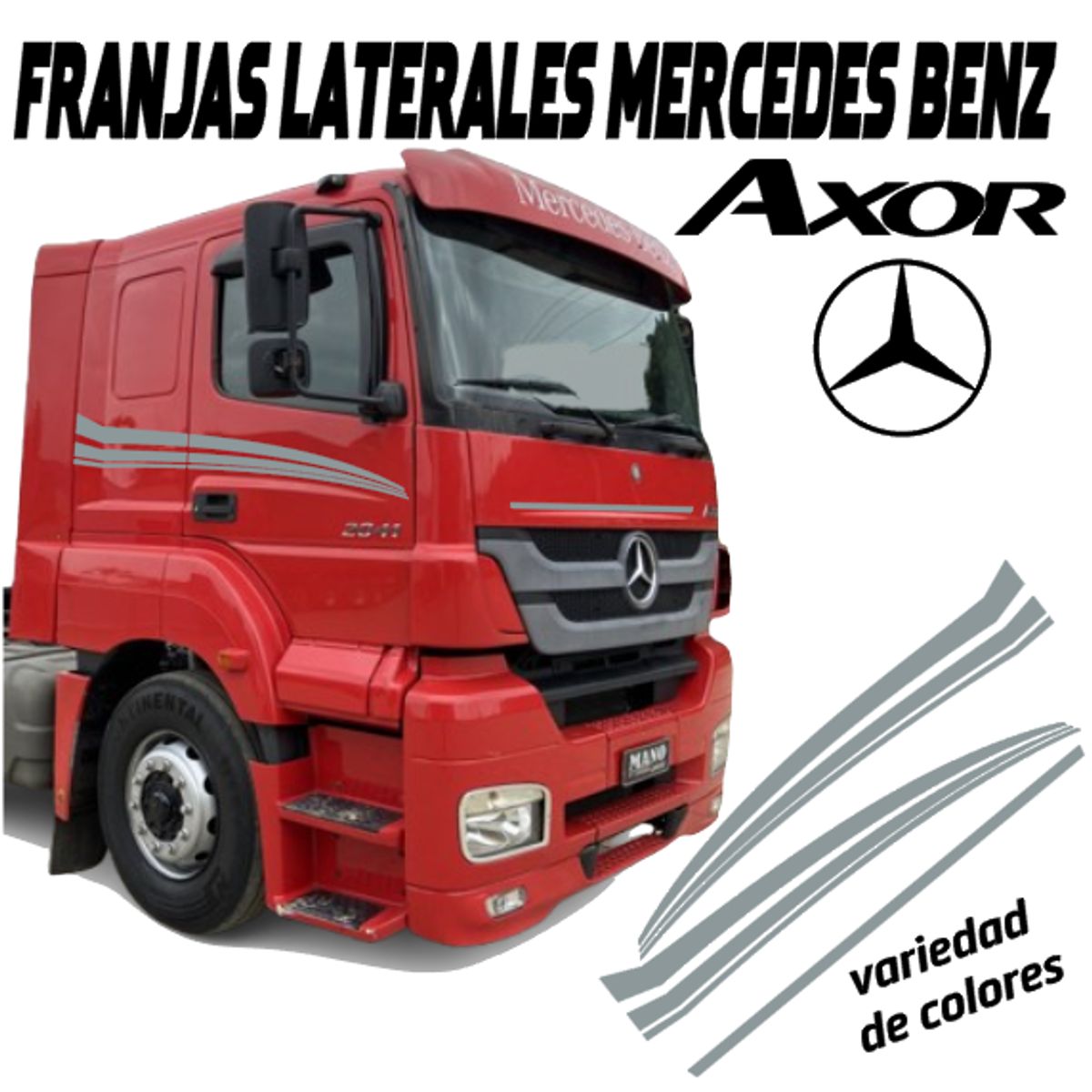 GENERICO - Sticker Vinil Adhesivo para camion Mercedes Benz Axor