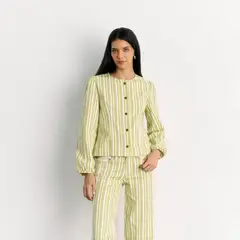 LOUNGE - Chaqueta Mujer Rayas Denim