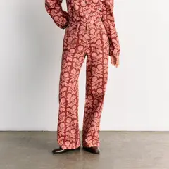 LOUNGE - Pantalón Mujer Flores Denim