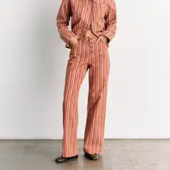 LOUNGE - Pantalón Mujer Rayas Pink Denim