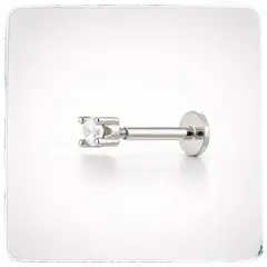 GENERICO - Piercing para tragus plano punto de luz Plata 925