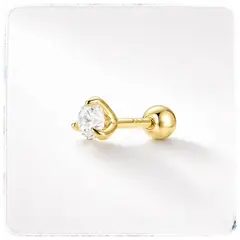 GENERICO - Piercing punto de luz 3 mm dorado plata 925