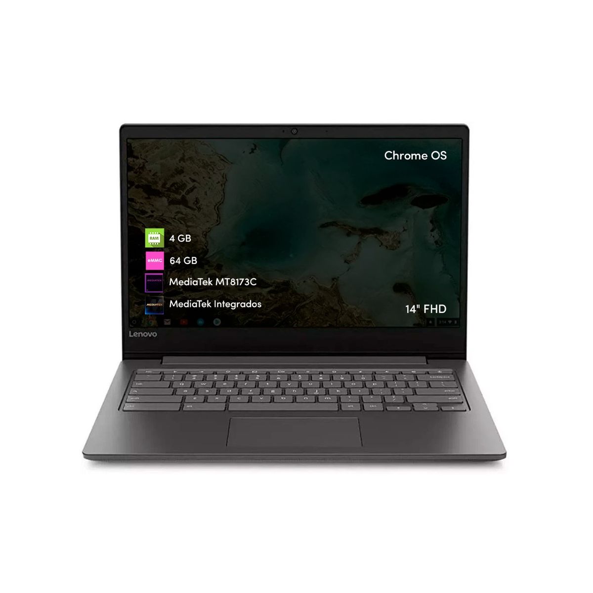 LENOVO - Notebook Chromebook Lenovo Mediatek 4GB 64GB 14 FHD Chrome Os