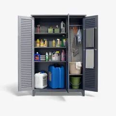 METANEK AMERICAN DESIGN - Gabinete exterior 3 puertas 4 separaciones, barra y tablero para colgar 185x120x50 cm - Mod OCC-7