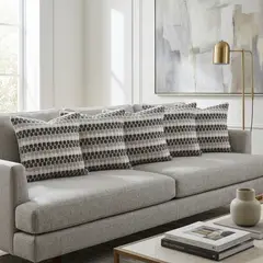 ARMONIA - Pack 5 Fundas Geométrico Texturado 45 cm Poliéster Gris 012