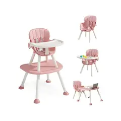 BABYMINE - Silla de Comer Multi Etapas 4 en 1 Rosada