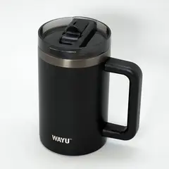 WAYU - MUG 650ML BLACK INSULATED MATTE