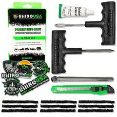 RHINO USA - Kit de Reparación de Neumáticos Compacto - 14 piezas