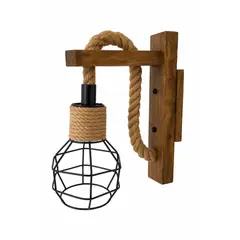 GENERICO - Decoración de Pared Estilo Rústico con Cuerda y Soporte de Madera