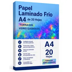 TODOK - Papel Laminado Frio A4 de 20 Hojas Tornasol Vidrio Quebrado