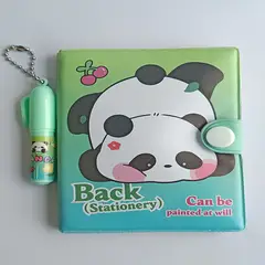 OEM - Mini Libreta Con Diseño De Panda Broche Y Lápiz 11 X 8 Cm