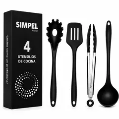 SIMPEL HOME - Juego De Utensilios De Cocina De Silicona Simpel 4 Piezas