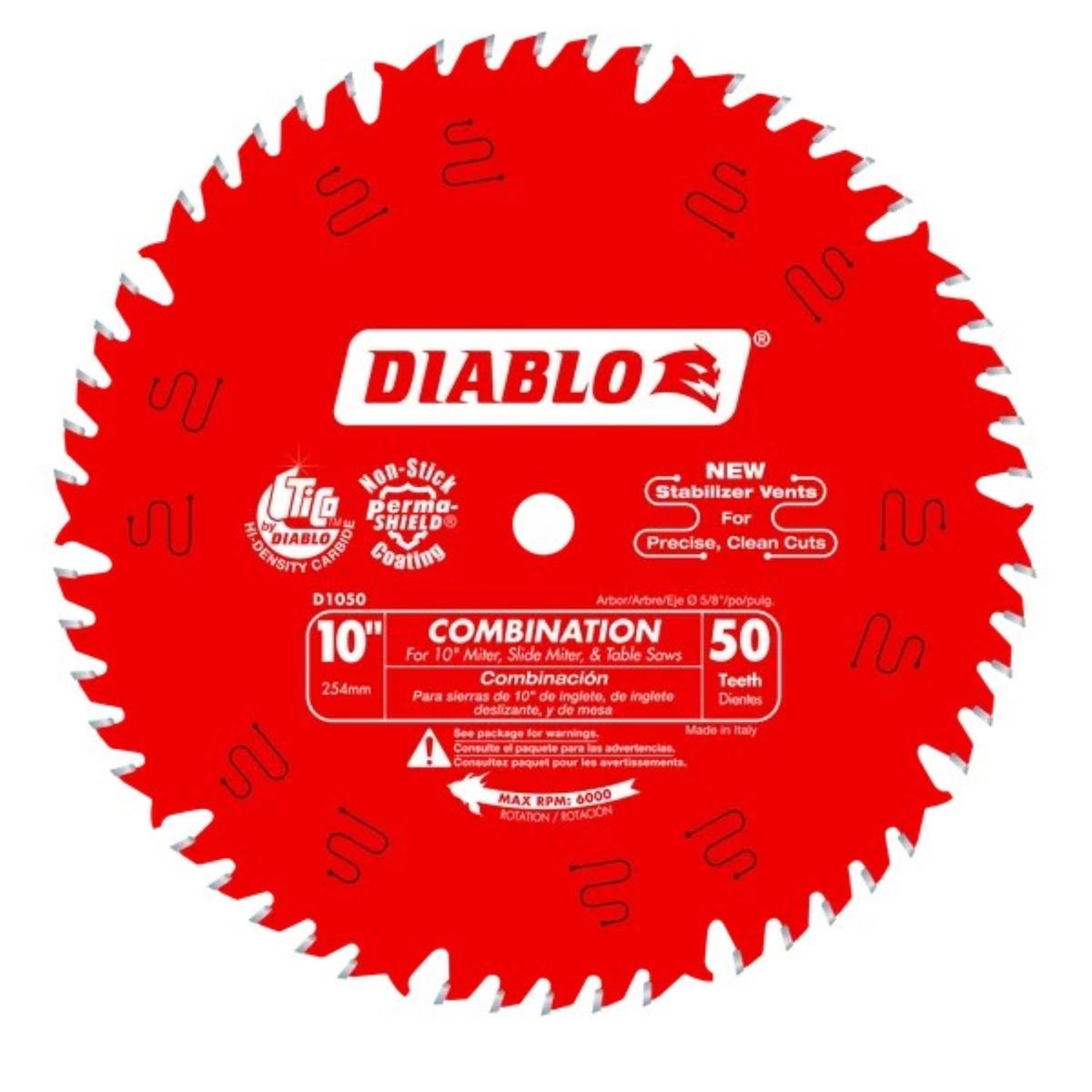 DIABLO - Disco Sierra Combinada 10" 50 Dientes Diablo D1050X