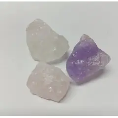 GENERICO - Set De 3 Rocas, Amatista, Cuarzo Cristal Y Cuarzo Rosado (De bolsillo)