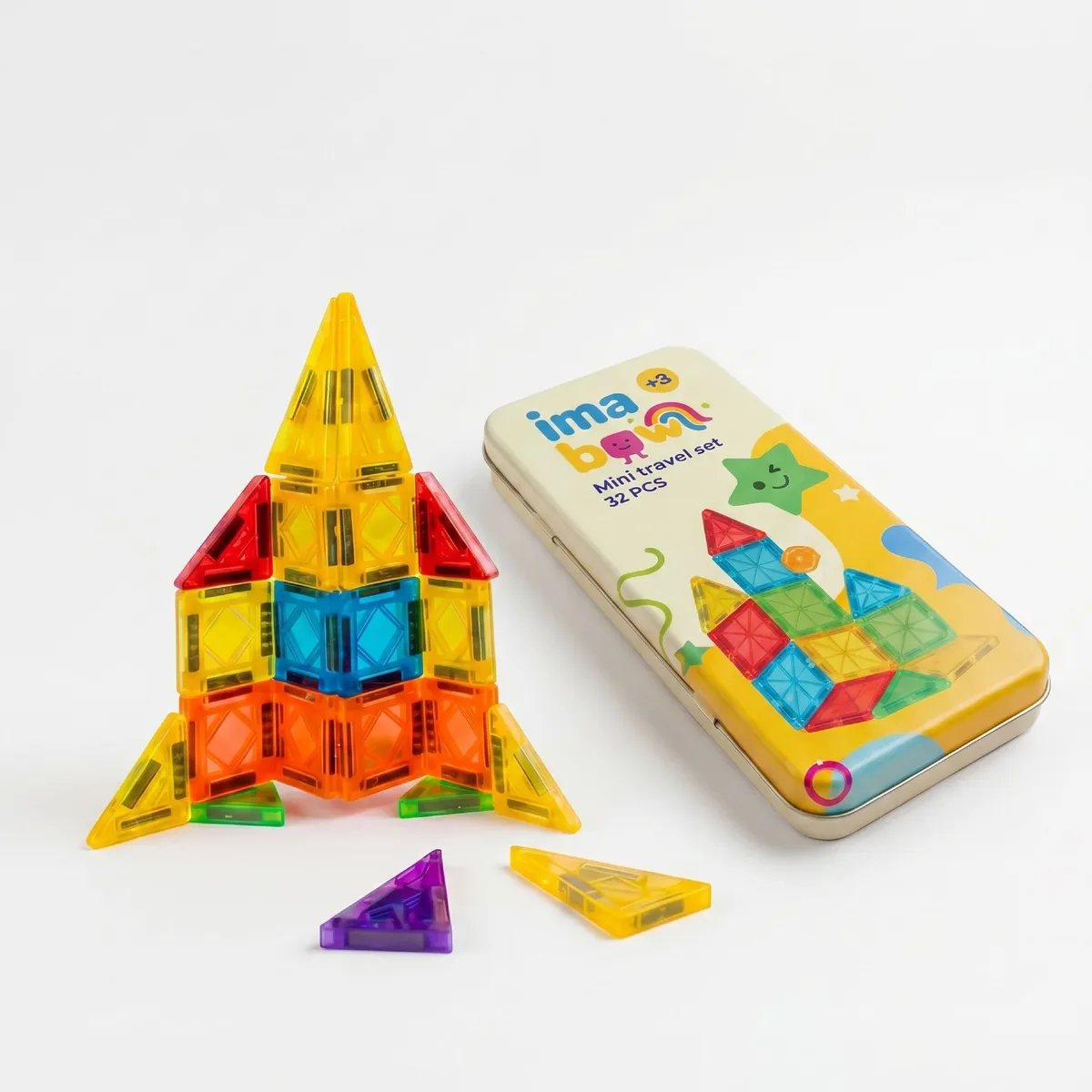 DOMA - Set de Bloques Magnéticos DOMA Imabow Mini Travel 32 Piezas