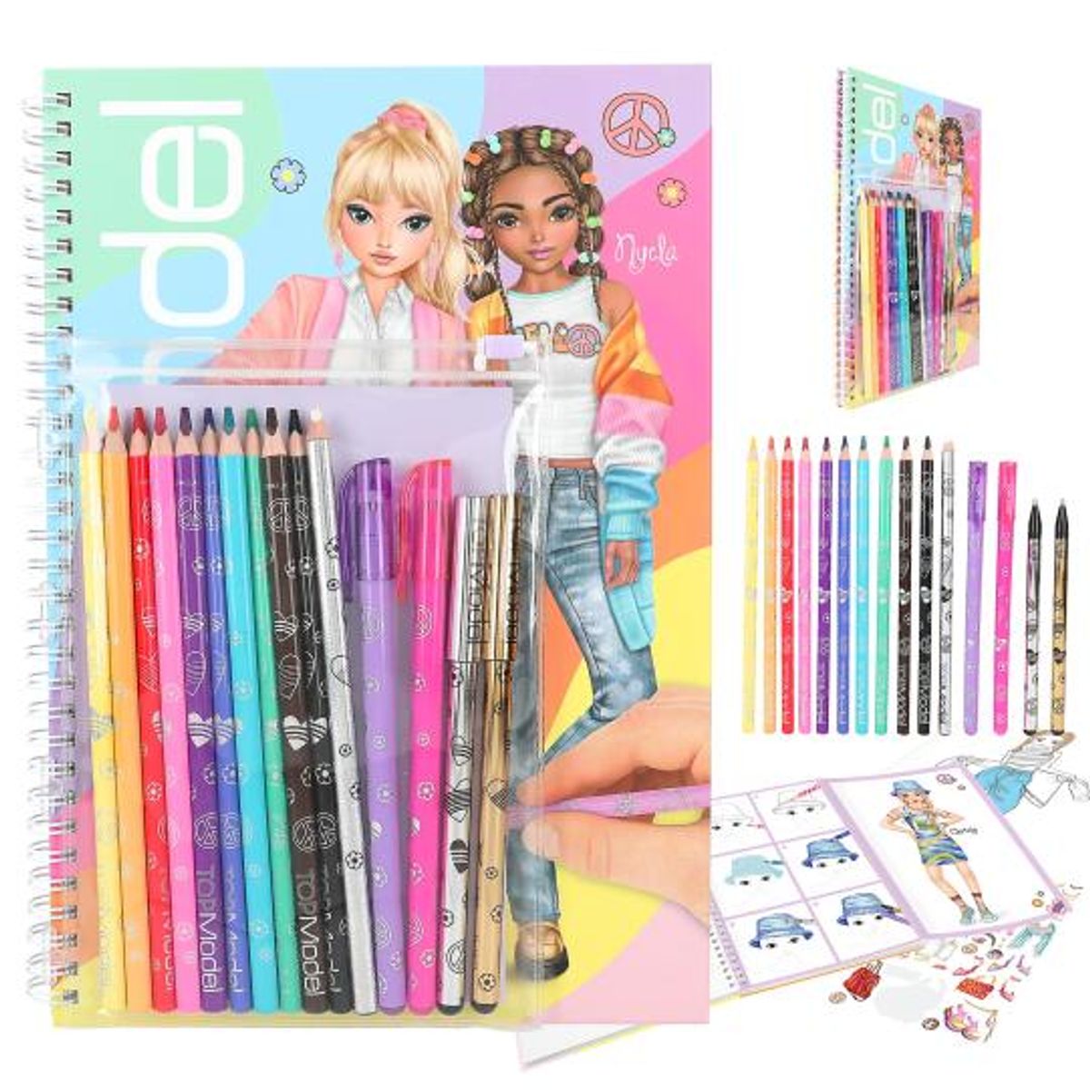 DEPESCHE - Libro De Colorear Con Set De Lápices Para Diseñar Topmodel
