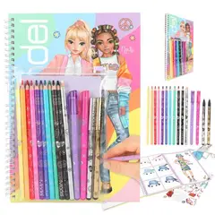 DEPESCHE - Libro De Colorear Con Set De Lápices Para Diseñar Topmodel