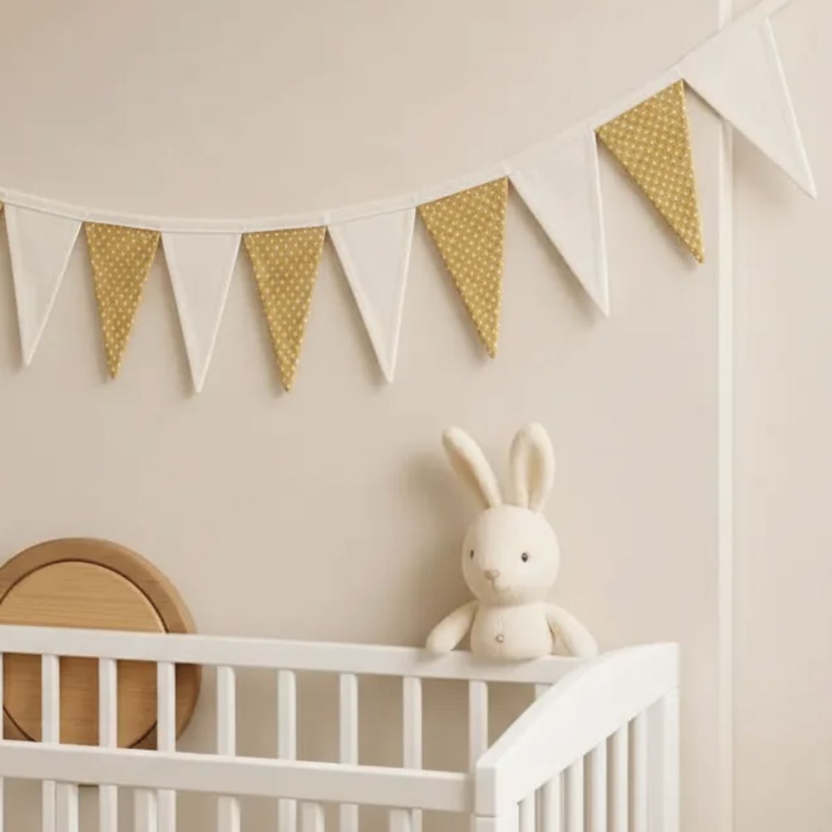 HAOKIDS - Banderín para Cuna decoración habitación de tela con 9 triángulos