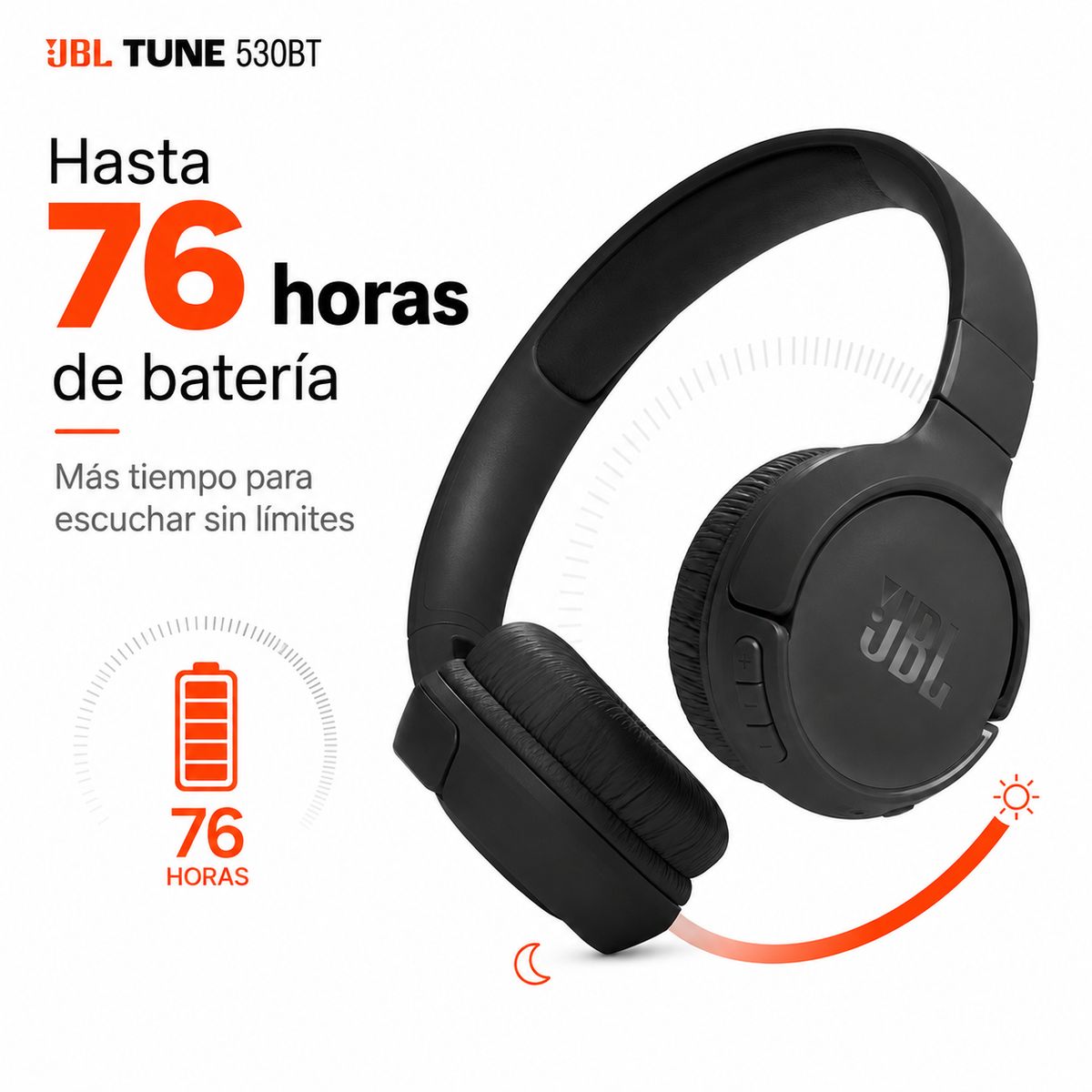 JBL - Audífonos JBL Tune 530BT Bluetooth Pure Bass 76 Horas