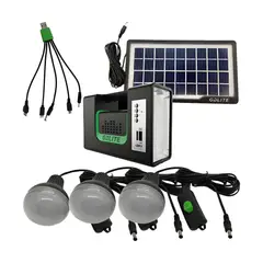 GENERICO - Kit Emergencia Linterna Camping Solar Mas radio Mp3