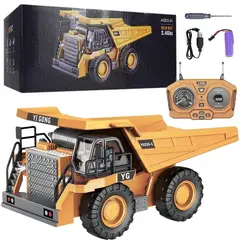 TATEE - Coches De Juguete De Construcción Camión Volquete De Aleación Teledirigido 13×21×11CM
