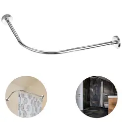 GENERICO - Barra Cortina Ducha Esquina en U Extensible 80-110cm Plateado