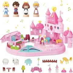 TATEE - Juguetes de juego de imitación Habitación de princesa con muñecas magnéticas 31×22×23CM