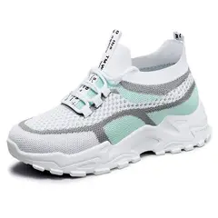 VATYERTY - Zapatillas de punto con bloques de color para mujer, elegantes y transpirables
