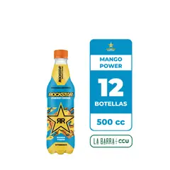 ROCKSTAR - 12x Bebida Energética Mango Power 500cc
