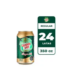 CANADA DRY - 24x Bebida Ginger Ale Lata 350cc