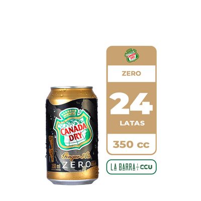 Canada Dry 24X Bebida Ginger Ale Zero Lata 350Cc