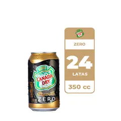 CANADA DRY - 24x Bebida Ginger Ale Zero Lata 350cc