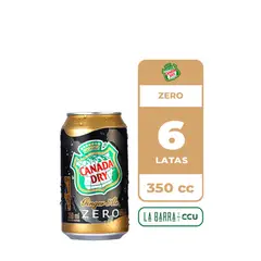 CANADA DRY - 6x Bebida Ginger Ale Zero Lata 350cc