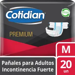 COTIDIAN - Pañales Adulto Premium Incontinencia Fuerte 20 un M