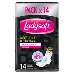 LADYSOFT - Toalla Fem Noctur Ultradelgada Tela Ultraseca 14un
