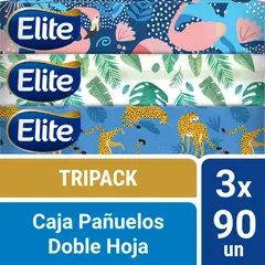 ELITE - Pañuelos Faciales Diseño 3 Paq 90 Un
