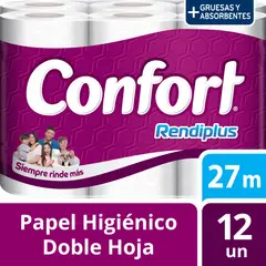 CONFORT - Papel Higienico DH Rendiplus 27mt x 12