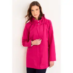 MA GRIFFE - Trench Sport Con Gorro Desmontable Mujer Fucsia