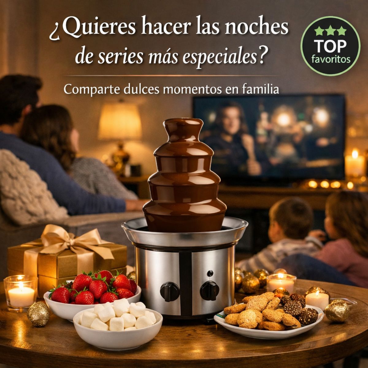 MOVI - Fuente de Chocolate 4 Niveles Acero Inoxidable para el deleite familiar