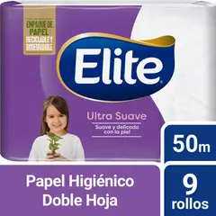ELITE - Papel Higiénico Ultra 9 Un 50 Mt