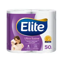 ELITE - Papel Higiénico Doble Hoja Ultra 4 un 50 mt