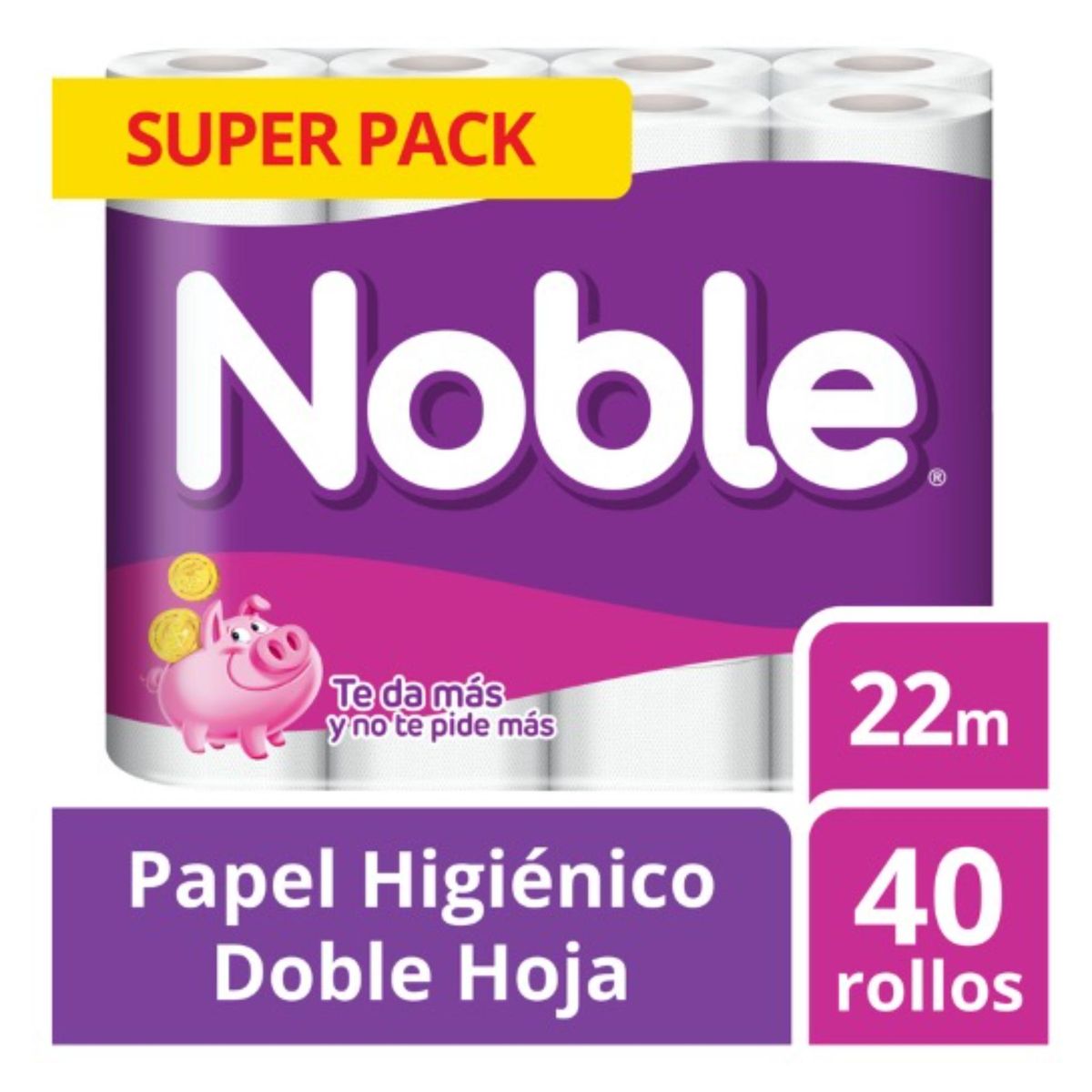 NOBLE - Papel Higiénico Noble Doble Hoja 40 un 22 mt
