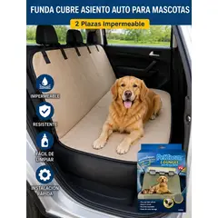 MOVI - Funda Cubre Asiento Auto para Mascotas 2 Plazas Impermeable
