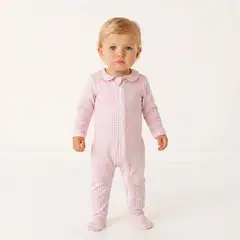 SIMPLY B - Pijama enterito bebé niña Vichy Rosado