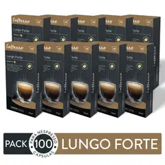 CAFFESSO - Pack x100 Cápsulas Lungo Forte Para Nespresso Intensidad 8