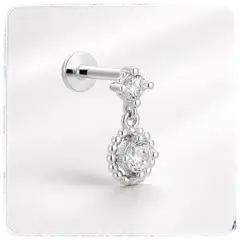 GENERICO - Piercing tope plano colgante Plata 925 tragus