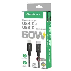 GENERICO - Cable de carga USB-C a USB-C 60W Trenzado BestLink