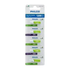 PHILCO - Pack 5 Pilas Recargables AAA